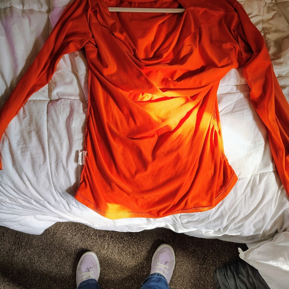 Vibrant Orange Long Sleeve Top